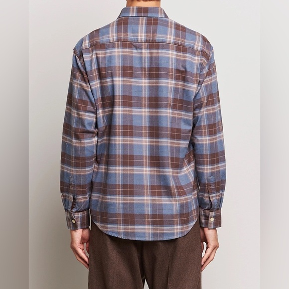NN 07. | Mens Deon Brushed Flannel Checked Shirt Brown/Blue | size large - Picture 4 of 11